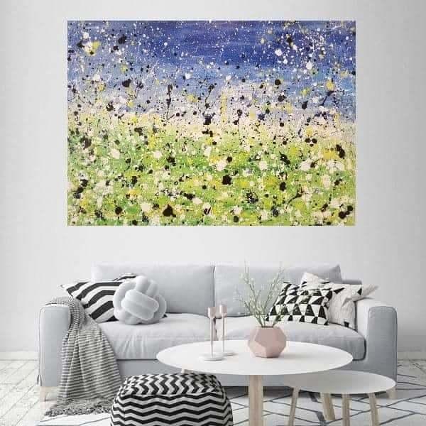 Mooi abstract schilderij 140 x 100, Antiek en Kunst, Kunst | Schilderijen | Abstract, Ophalen