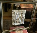 Grand miroir avec sculpture signée Delaurentis, Antiquités & Art, Antiquités | Miroirs, Rectangulaire, 50 à 100 cm, Enlèvement