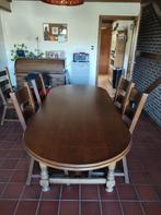 eikenhouten tafel + stoelen, Ophalen, Gebruikt