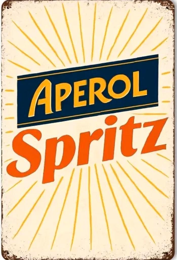Reclamebord vintage Aperol Spritz - mancave poolhouse nieuw, Verzamelen, Merken en Reclamevoorwerpen, Zo goed als nieuw, Reclamebord