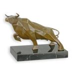 Elegante bronzen kubistische stiersculptuur GRATIS LEVERING, Antiek en Kunst, Verzenden, Brons