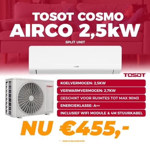 Tosot Cosmo 2,5 kW Split Unit Airco - Incl. WiFi module, Maison & Meubles, Accessoires pour la Maison | Autre, Neuf, Enlèvement ou Envoi