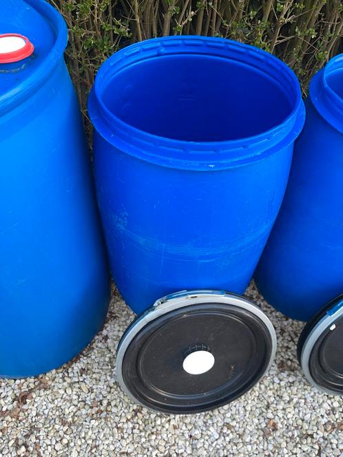 Vat wasblik plastic vat 60l 120l 220l 240l 260l, Tuin en Terras, Regentonnen, Zo goed als nieuw, Kunststof, 75 tot 150 liter, Met kraantje