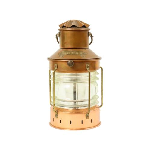 Kleine Scheepslamp Ankerlicht Nautisch Olielamp Rood Koper 2, Antiek en Kunst, Antiek | Verlichting, Ophalen of Verzenden