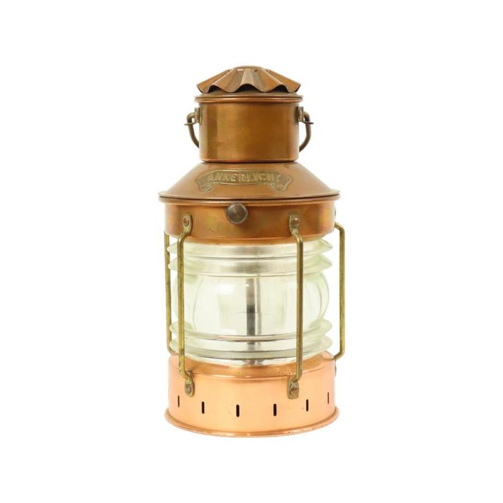 Kleine Scheepslamp Ankerlicht Nautisch Olielamp Rood Koper 2, Antiek en Kunst, Antiek | Verlichting, Ophalen of Verzenden