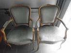 Twee groene identieke fauteuils zeteltjes Louis XV 60B 50D, Ophalen