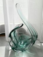 Vintage groene Val St. Lambert Kristallen Sierschaal, Antiek en Kunst, Ophalen