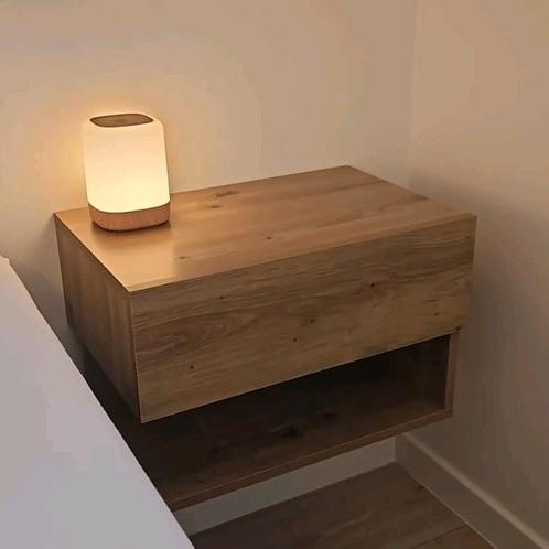 Nieuwe zwevende nachtkastjes, 2 stuks, gespiegeld, Huis en Inrichting, Slaapkamer | Nachtkastjes, Nieuw, Hout, Ophalen of Verzenden