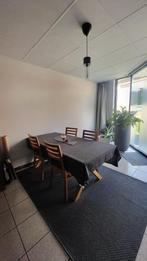 Tafel en stoelen, Huis en Inrichting, Tafels | Eettafels, Ophalen, Zo goed als nieuw, Rechthoekig, Eikenhout