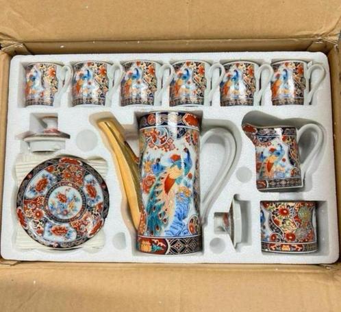 17 vaisselle japonaise ancienne IMARI, théière, tasse, paon, Antiquités & Art, Antiquités | Services (vaisselle) complet, Enlèvement ou Envoi