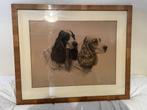 Lithografie van Léon Danchin — Two Setter Dogs — Editie, Ophalen of Verzenden