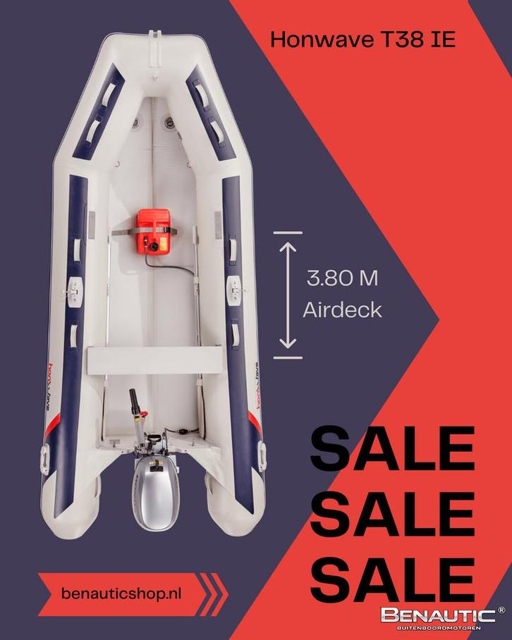 Honwave T38IE3: Robuuste rubberboot voor ultiem vaarplezier!, Watersport en Boten, Rubberboten, Nieuw, Overige merken, Minder dan 70 pk