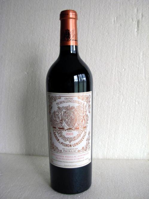 CHÂTEAU PICHON LONGUEVILLE BARON 2003 - PAUILLAC - 2ème GRAN, Collections, Vins, Neuf, Vin rouge, France, Pleine, Enlèvement ou Envoi