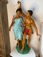 Sculpture en régule vintage peint., Ophalen of Verzenden