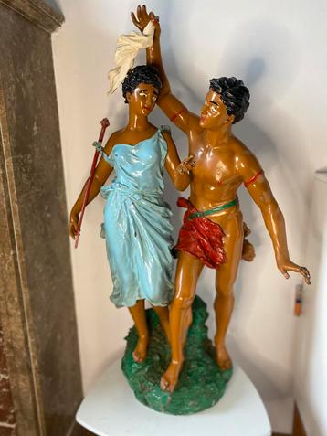 Sculpture en régule vintage peint. beschikbaar voor biedingen