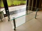 Table basse ou table TV sur roulettes, Enlèvement, Comme neuf, Verre
