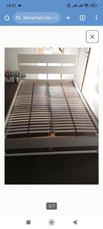 Lit en fer complet avec sommier, Huis en Inrichting, Slaapkamer | Bedden, Tweepersoons, Zo goed als nieuw, Metaal, Ikea