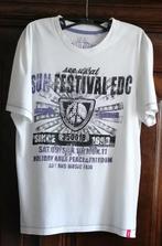 Witte T-shirt met paarse print van EDC by Esprit, M, Ophalen of Verzenden, Zo goed als nieuw