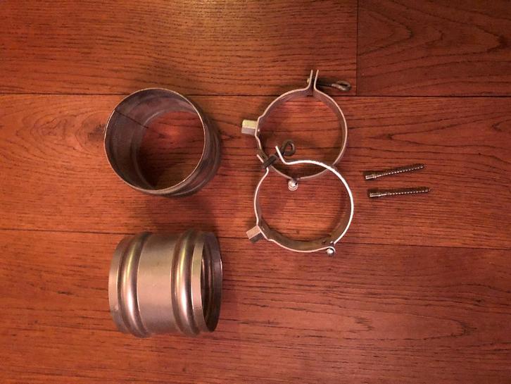 Zinken beugel 100 mm met wrong (2 stuks), Doe-het-zelf en Bouw, Buizen en Afvoer, Nieuw, Afvoer, Zink, Ophalen of Verzenden