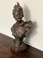 Buste van vrouw, A Moreau, Zamak marmer, Antiek en Kunst, Ophalen