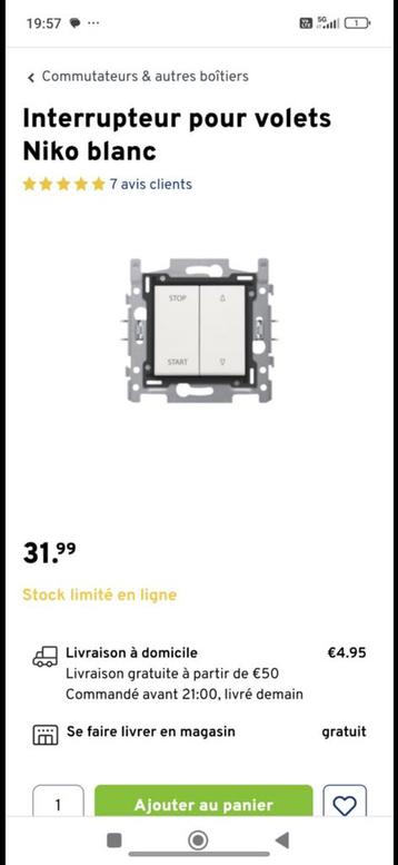 Interrupteurs Niko 101-65 900 boite 10/pcs beschikbaar voor biedingen