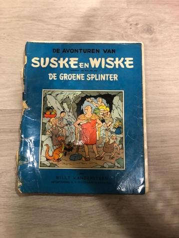 suske en wiske " de groene splinter " 1e druk slechte staat, Boeken, Eén stripboek, Ophalen of Verzenden, Gelezen, Willy Vandersteen