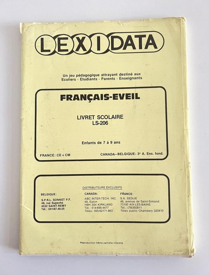Livret Lexidata Français-éveil pour enfants de 7 à 9 ans, Kinderen en Baby's, Speelgoed | Educatief en Creatief, Gebruikt, Taal en Lezen