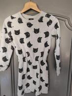 Grijs meisjesjurkje met kattenprint – JBC, Kinderen en Baby's, Kinderkleding | Maat 140, Ophalen, Meisje, Zo goed als nieuw, Jurk of Rok
