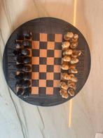 Handgesneden Afrikaans schaakbord – compleet, 20 jaar oud, Antiek en Kunst, Ophalen of Verzenden