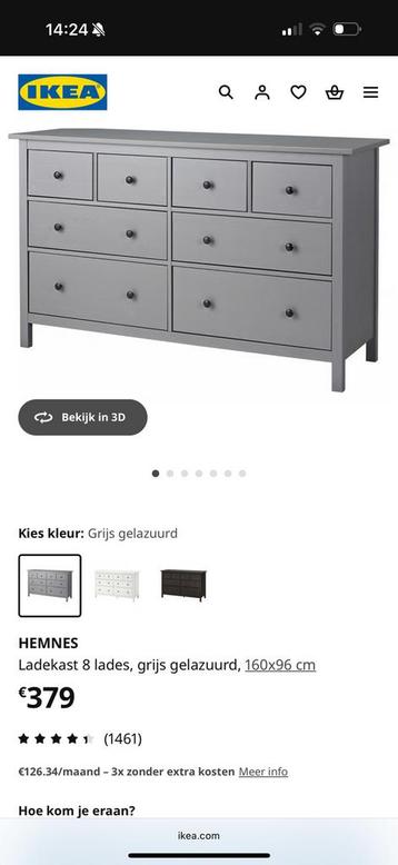 Hemnes ladekast grijs 160x96 beschikbaar voor biedingen