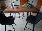 Mooie hoge tafel met 4 stoelen, Quatre personnes, 150 à 200 cm, Comme neuf, Enlèvement