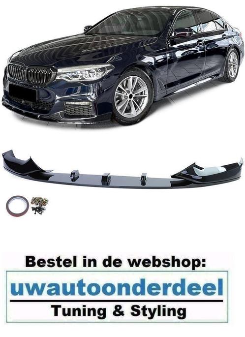 Spoiler Splitter Lip Hoogglans Zwart Voor Bmw 5 Serie G30 G3, Auto diversen, Tuning en Styling, Verzenden