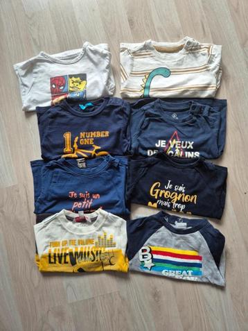 Lot de 8 t-shirts manches longues 6mois 68cm beschikbaar voor biedingen