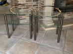 Glazen bijzettafeltjes, Huis en Inrichting, Tafels | Bijzettafels, 45 tot 60 cm, Minder dan 55 cm, Ophalen of Verzenden, Glas