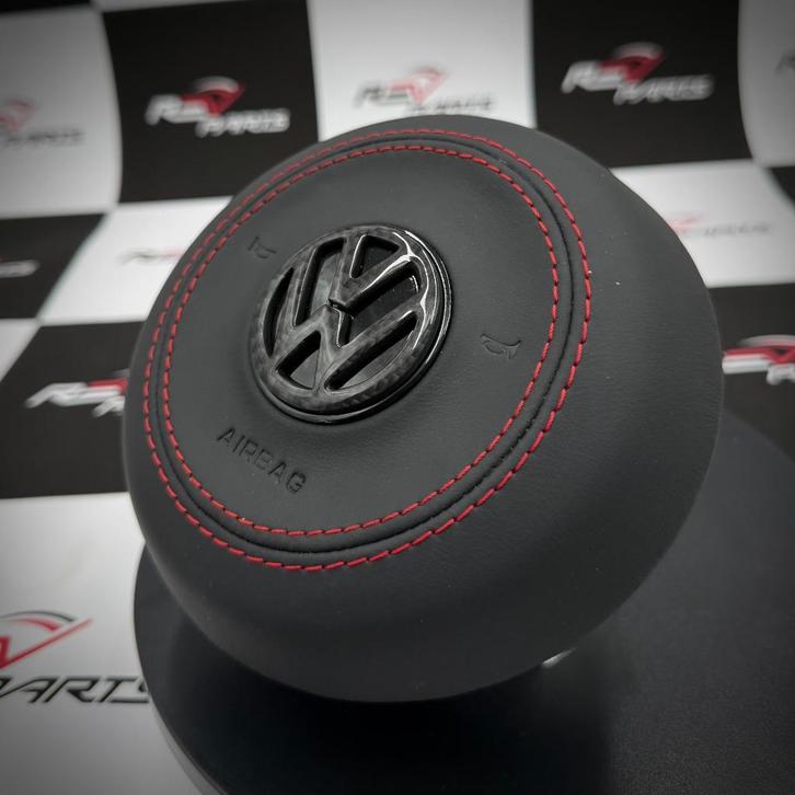 Volkswagen airbag cover leer carbon rood VW, Auto-onderdelen, Besturing, Volkswagen, Nieuw, Ophalen of Verzenden