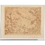 De molenduivel Ensor litho op Japans paarlemoerpapier, Antiek en Kunst, Kunst | Litho's en Zeefdrukken, Ophalen of Verzenden