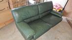 salon en cuir vert – 1 divan 2 places + 3 fauteuils, Enlèvement, Cuir