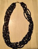 Zwart halssnoer in kunststof jaren 1990, Handtassen en Accessoires, Kettingen, Ophalen of Verzenden, Gebruikt, Zwart, Kunststof