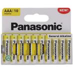 Lot de 10 piles Zinc-Carbone AAA 1,5 V Panasonic, 563 mAh, Enlèvement ou Envoi