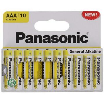 Lot de 10 piles Zinc-Carbone AAA 1,5 V Panasonic, 563 mAh 