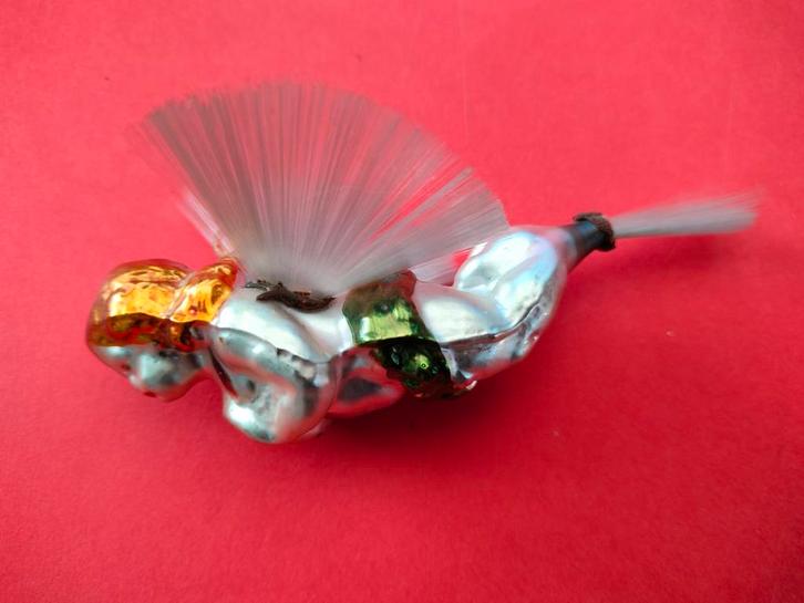 Zeer mooie engel met fiberglas vleugels. Oude kerstbal., Diversen, Kerst, Zo goed als nieuw, Ophalen of Verzenden