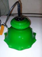 vintage groene glazen plafondlamp, Maison & Meubles, Lampes | Plafonniers, Vintage, Enlèvement ou Envoi, Neuf, Verre