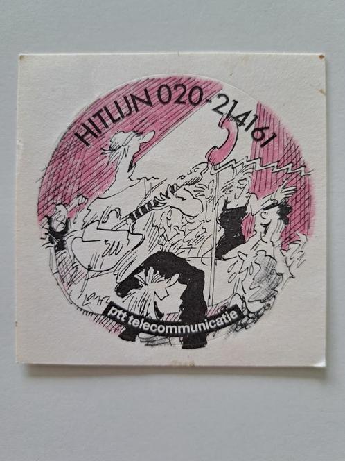 Vintage Sticker - PTT Telecommunicatie - Hitlijn, Verzamelen, Stickers, Zo goed als nieuw, Bedrijf of Vereniging, Ophalen of Verzenden