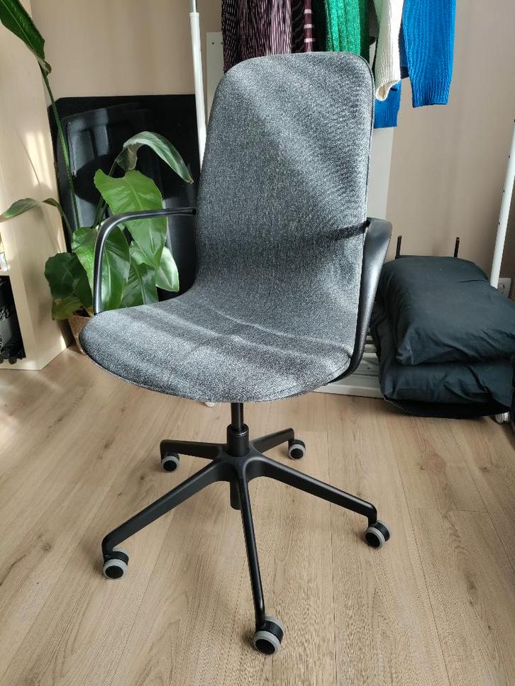 Chaise de bureau IKEA LÅNGFJÄLL avec accoudoirs, Maison & Meubles, Chaises de bureau, Comme neuf, Chaise de bureau, Gris, Enlèvement
