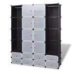 Kast modulair met 18 vakken 37x146x180,5 cm zwart en wit, Maison & Meubles, Armoires | Armoires murales, Synthétique, Enlèvement