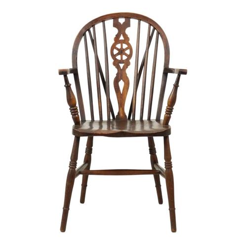 Antieke Houten Windsor Stoel Beuk Olm Wheel Back Chair 19de, Antiek en Kunst, Antiek | Meubels | Stoelen en Sofa's, Ophalen