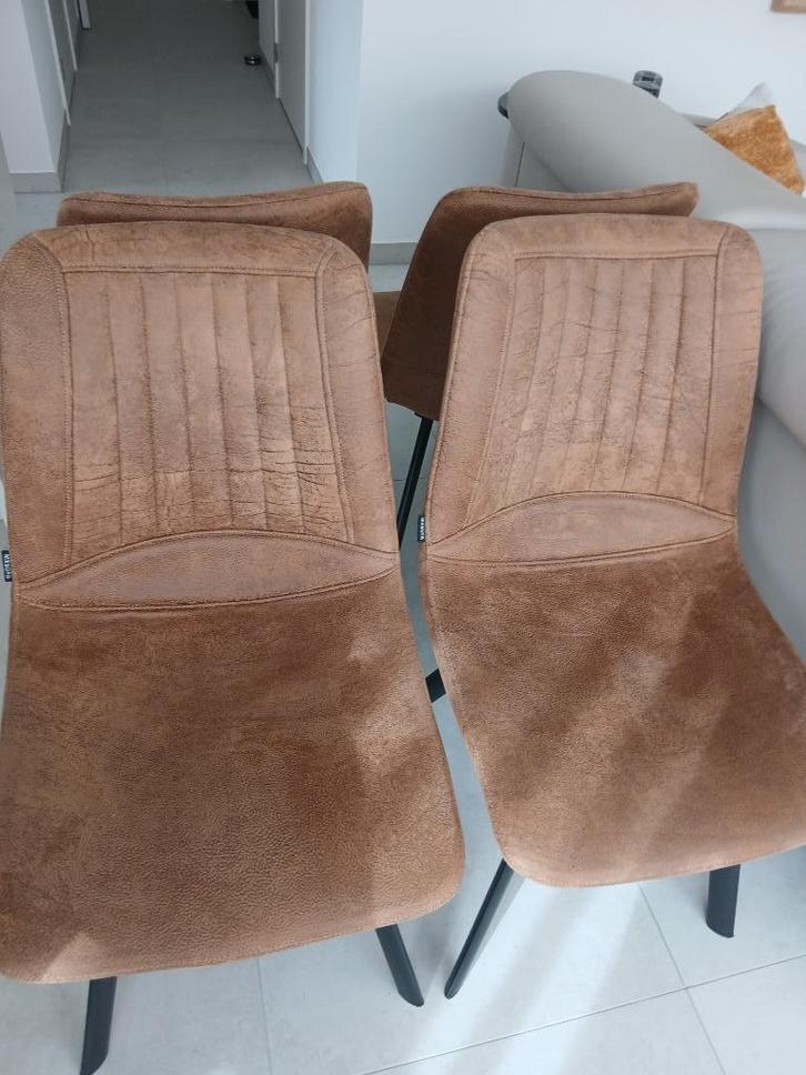 Mx sofa pluto stoel cognac, Huis en Inrichting, Stoelen, Zo goed als nieuw, Stof, Bruin, Ophalen