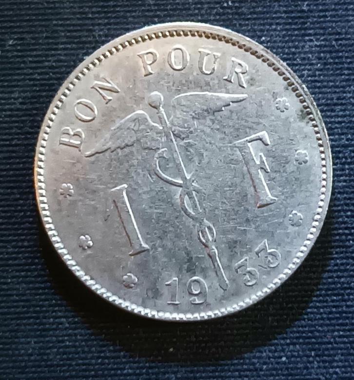 Misslag: 1 frank 1933 FR - Albert I (1/8 slag), Postzegels en Munten, Munten | België, Losse munt, Verzenden