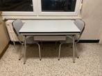 Table en formica avec rallonge et 4 chaises, Enlèvement, Utilisé, Blanc, 100 à 150 cm