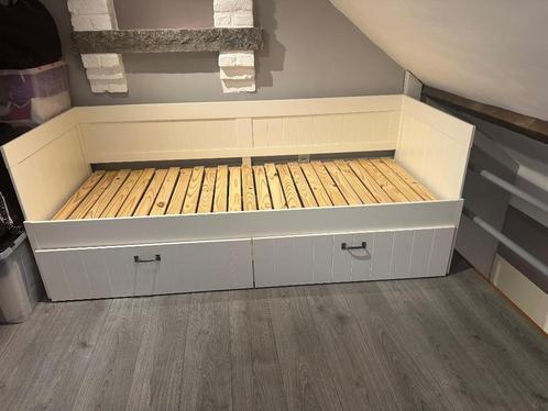 Canapé lit en bois, Huis en Inrichting, Slaapkamer | Slaapbanken, Zo goed als nieuw, 80 cm, 200 cm, Wit, Ophalen